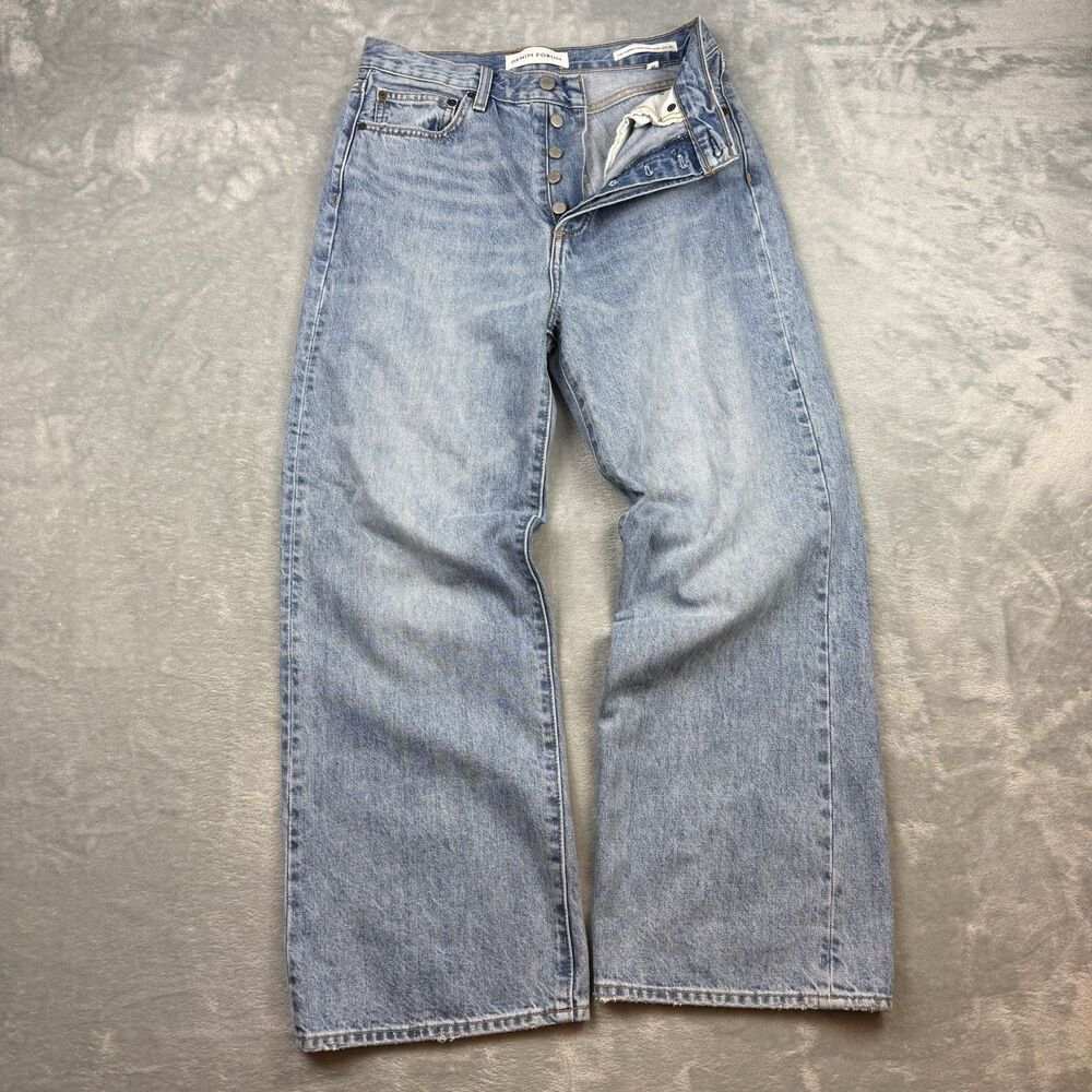DENIM FORUM Aritzia The Farrah High Rise Wide Leg Denim Jeans Size 28